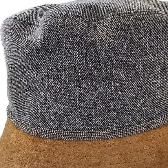 Brunello Cucinelli Bucket Hat Beaded Detail Denim Suede Size Small Authenticated - Picture 7 of 15